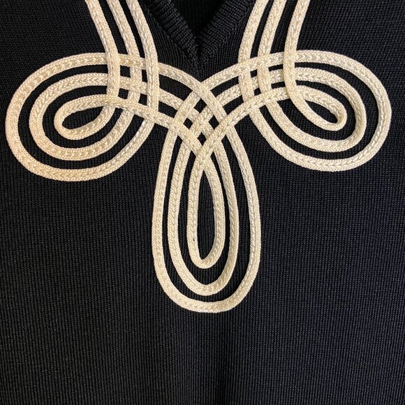 Ming Wang Black & Light Yellow Knit 3/4 Sleeve Blouse Size Extra Large XL - Picture 4 of 7